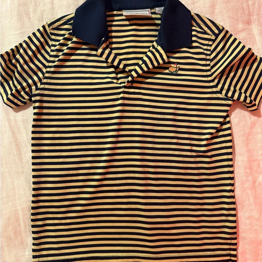 Masters 4T Striped Polo Shirt - Navy & Yellow